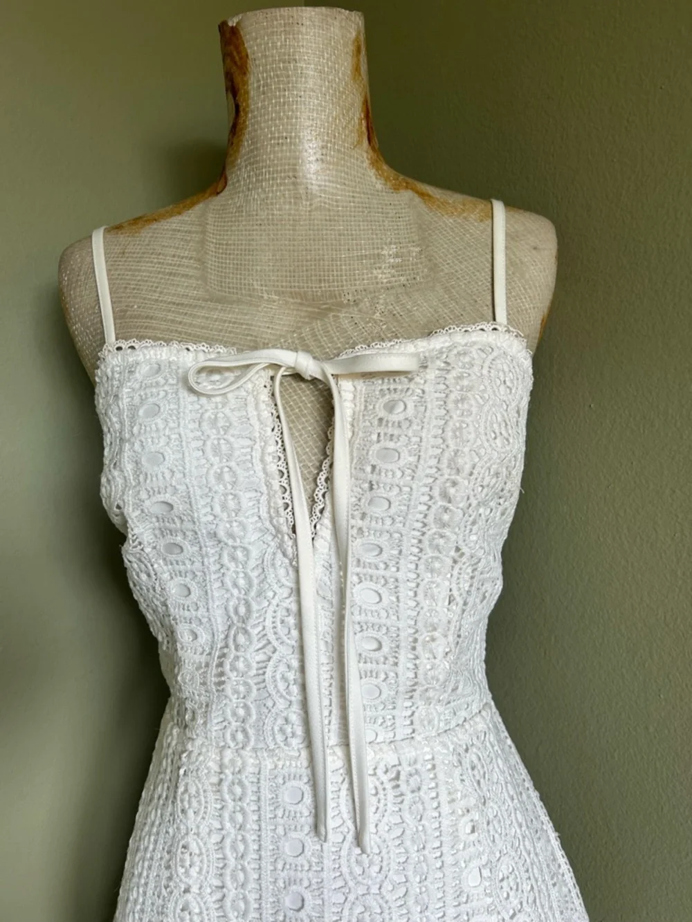 by the way Del Crochet Off-White Lace Mini Dress Sz S - Picture 4 of 9